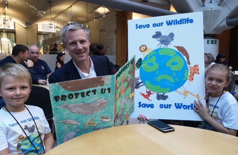 Zac Goldsmith MP at the Illegal Wildlife Conference in Parliament and Kew