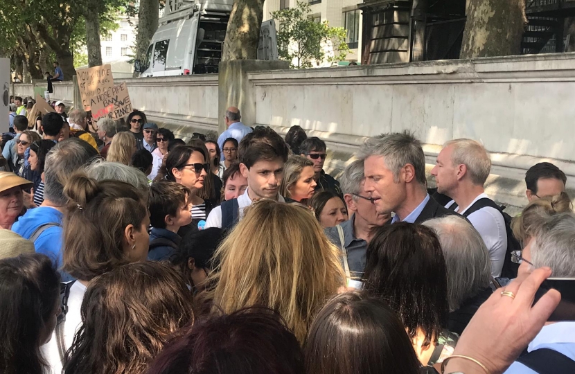 Zac Goldsmith MP talks to Climate Change campaigners