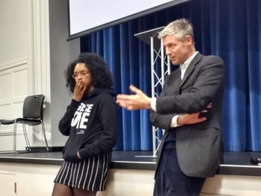 Zac Goldsmith MP and FGM campaigner Nimco Ali at a film screening in Kingston